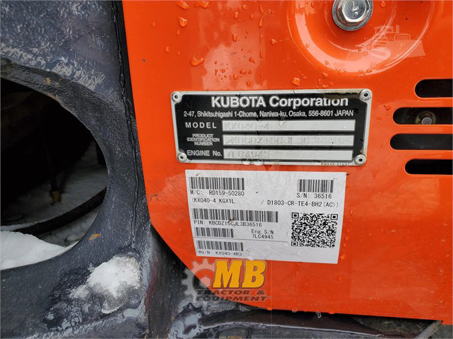 2020 Used KUBOTA KX040-4 Excavator Concord, New Hampshire - photo 3