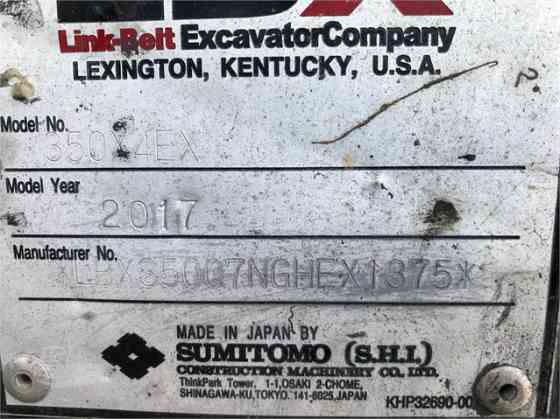 2016 Used LINK-BELT 350 X4 Excavator Placentia